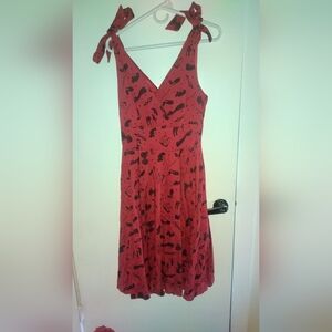 Deadly Dames Fetish Print Tie Me Up Dress Medium